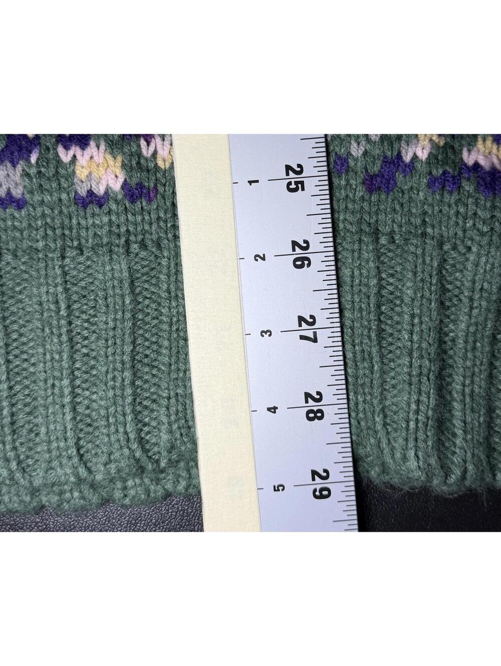 Vintage Natural Reflections Green Fair Isle Knit Sweater Pullover Cozy Winter 2X - Picture 7 of 7